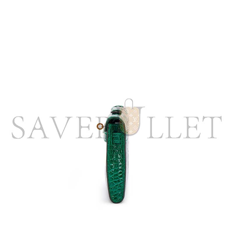 HERMÈS MASTER EMERALD SHINY ALLIGATOR KELLY CUT GOLD HARDWARE (31*13*2cm)